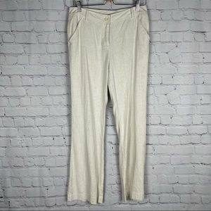 BCBG MaxAzria linen beige summer lightweight pants, size 4